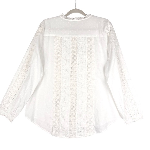 NWT Sundance Mirabelle Eyelet Top Crochet Blouse White Size XL - Picture 5 of 9